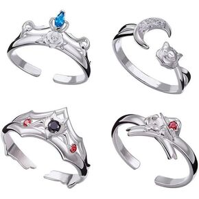 Ryunosuke Akutagawa Rings Cosplay Couple Alloy Rings Anime Accessories Jewelry 4Pcs