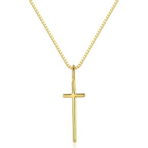 Skinny Cross Necklace | Christian Pendant Chain | Religious Faith Necklace | 16.5''+2'' Extender