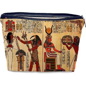 Egyptian Gifts Makeup Cosmetic Bag,Ancient Egypt Mythology Egyptian Pharaoh God Hieroglyphs Makeup Travel Toiletry Bag,Gift for Egyptian Egypt Lover in Kuwait