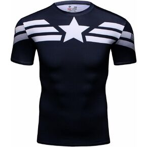 Men's Film Super-Hero Series Compression Sports Shirt Running Short Sleeve Tee
