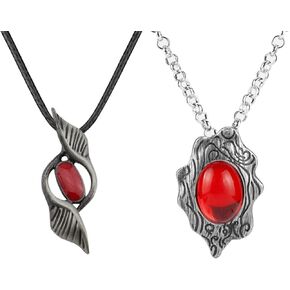 عقد تميمة ديفل ماي كراي دانتي من هاريس ال اف اس ال كيه بدلاية كريستال احمر للرجال - قطعتان كبيرة، زنك، بدون احجار كريمة in Kuwait