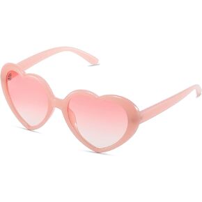 Polarized UV400 Heart Sunglasses for Womens, Oversized Fashion Love Heart Glasses, Retro Classic Shades X9556
