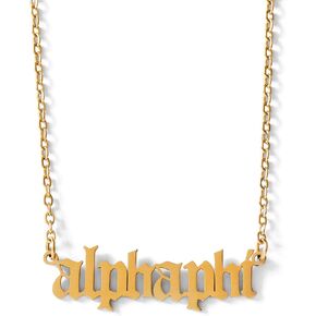 Sorority Shop Alpha Phi Necklace — AP Old English Font Design, 18K Gold Plated, Alpha Phi Gifts for Women