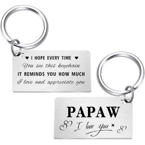 Valentines Day Gifts for Papaw- Papaw Birthday Father's Day Keychain from Grandkids- I Love My Papaw Easter