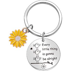 ORZOESD Little Bird Keyring Encouragement Keychain Sunflower Jewelry Daughter Gift Cousin Gift