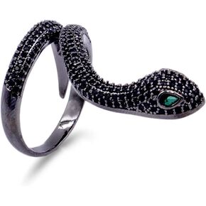 Lavencious Snake Adjustable Rings Design with AAA CZ Stones Statement Cocktail Rings for Women in Kuwait