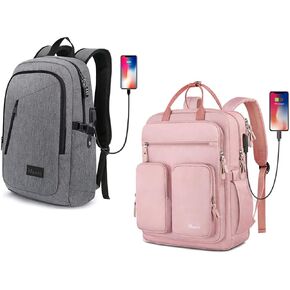 Mancro Laptop Backpack for Travel, 15.6 Inch Travel Laptop Backpack with USB Charging Port