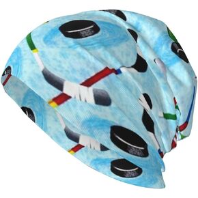 Ice Hockey Beanie Chemo Hat Cancer Headwear Skull Hat Knitted Hat Scarf Nightcap Skull Cap for Women Men Black, Black, One size in Kuwait