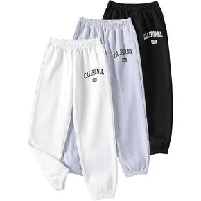 Floerns Boy's 3 Pcs Elastic Waist Graphic Print Active Jogger Sweatpants