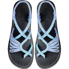 Capana Woven Women's Flat Sandals - Strappy Braided Sandals, Beach Sandals for Women Dressy Summer, Rope Bohemian Sandals, Spring Casual Womens Shoes, Comfy Boho Flats for Teen Girls – Banyan