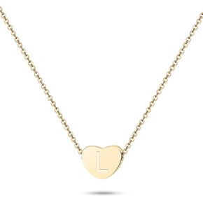 18K Gold Plated Initial Heart Necklace, Elegant Dainty Small Cute Letter Heart Necklace Gift for Women Girls Kids Birthdays, Mother's Day, Valentine's Day, and More, Non-Fading