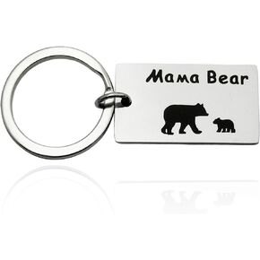 Mama Bear Sweet Family Necklace Keychain Bracelet Sweet Mama and Baby Bear Jewelry Gift for Mother Wife