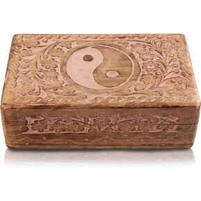 Great Birthday Gift Ideas Handmade Decorative Wooden Jewelry Box Jewelry Organizer Keepsake Box Treasure Chest Trinket Holder Watch Box Storage Box Anniversary Housewarming Gifts Women (White)