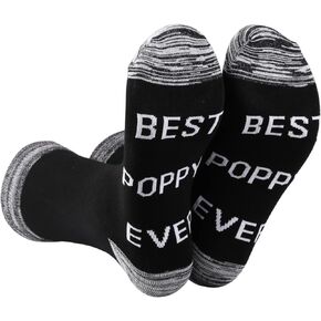 CENWA 1 Pair Poppy Gift Best Poppy Ever Socks Fathers Day Present Birthday Gift Papa Gift Grandpa Gift Grandfather Gift