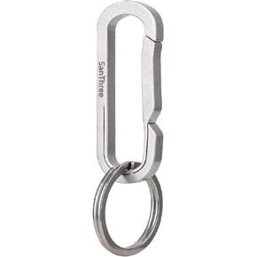 SanTree Titanium Belt Loops Clip Keychain with Key Ring, Large Quick Release Heavy Duty Car Key Holder for Men Women