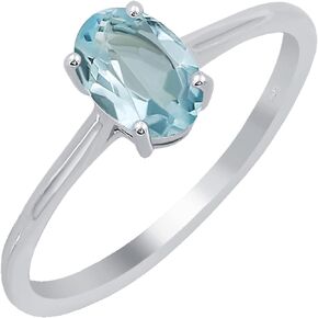 TISHAVI Natural Gemstone Rings For Women Sterling Silver, Solitaire Rings For Women Sterling Silver, Oval Stone Sterling Silver Rings For Women