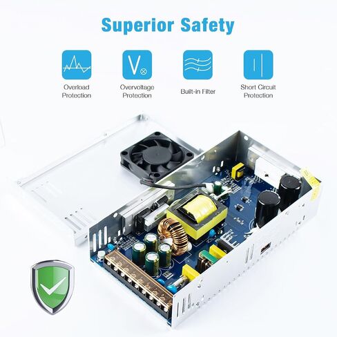 Hosyond 12V 50A 600W Universal Power Supply AC 110V/220V to DC 12V Regulated Switching Power Adapter Transformer LED Driver for LED Strip, CCTV Camera System in Saudi Arabia