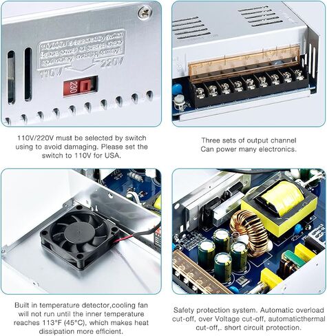 Hosyond 12V 50A 600W Universal Power Supply AC 110V/220V to DC 12V Regulated Switching Power Adapter Transformer LED Driver for LED Strip, CCTV Camera System in Saudi Arabia
