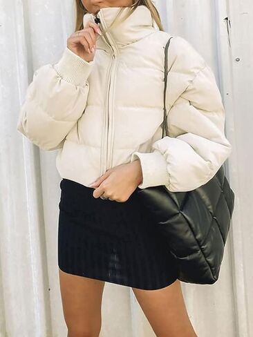 Girl's Winter Cropped Puffer Jacket Coat Short Warm Quilted Jacket in Kuwait