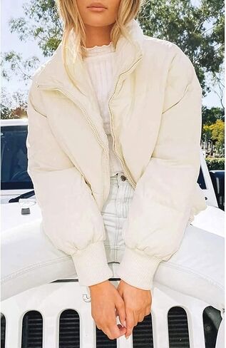 Girl's Winter Cropped Puffer Jacket Coat Short Warm Quilted Jacket in Kuwait