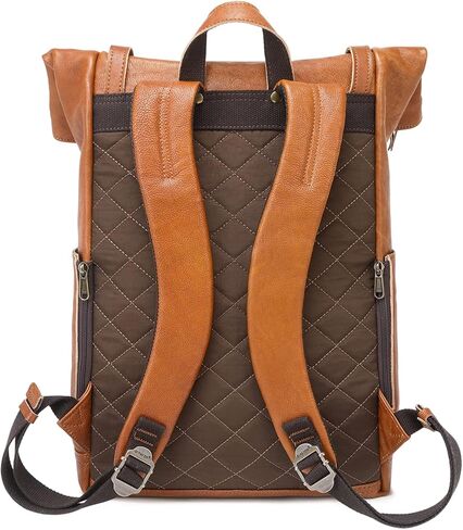 حقيبة ظهر جلدية G-FAVOR للرجال والنساء مقاس 15.6 بوصة للكمبيوتر المحمول، حقيبة عمل مقاومة للماء أثناء السفر وحقيبة نهارية in Kuwait