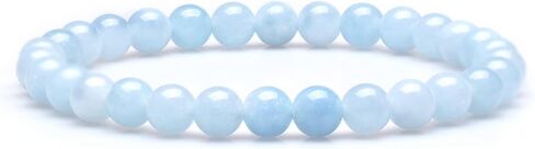 Ouubuuy الأحجار الكريمة الطبيعية الخرز تمتد سوار للرجال النساء 6 مللي متر جوهرة مستديرة شبه حجر سوار مُزين بالخرز للجنسين 7 بوصة in Kuwait