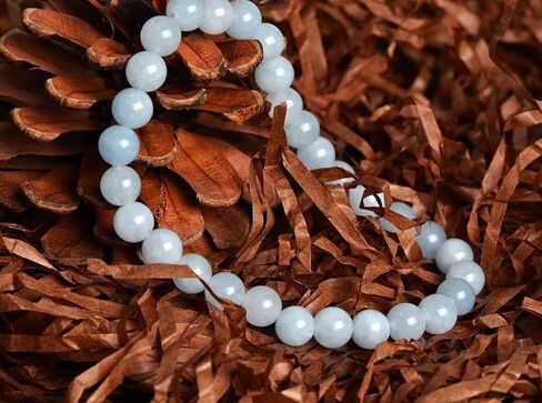 Ouubuuy الأحجار الكريمة الطبيعية الخرز تمتد سوار للرجال النساء 6 مللي متر جوهرة مستديرة شبه حجر سوار مُزين بالخرز للجنسين 7 بوصة in Kuwait