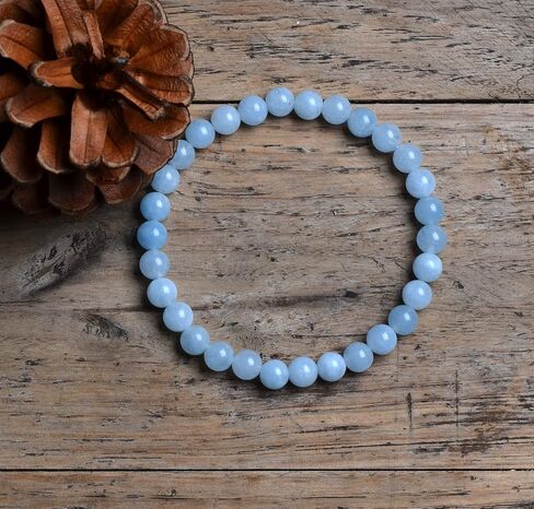 Ouubuuy الأحجار الكريمة الطبيعية الخرز تمتد سوار للرجال النساء 6 مللي متر جوهرة مستديرة شبه حجر سوار مُزين بالخرز للجنسين 7 بوصة in Kuwait