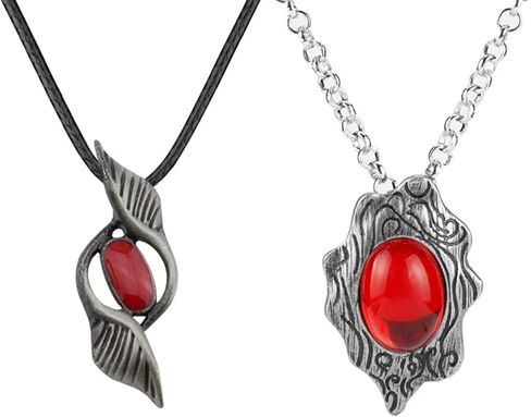 عقد تميمة ديفل ماي كراي دانتي من هاريس ال اف اس ال كيه بدلاية كريستال احمر للرجال - قطعتان كبيرة، زنك، بدون احجار كريمة in Kuwait