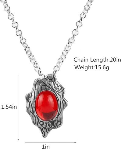 عقد تميمة ديفل ماي كراي دانتي من هاريس ال اف اس ال كيه بدلاية كريستال احمر للرجال - قطعتان كبيرة، زنك، بدون احجار كريمة in Kuwait