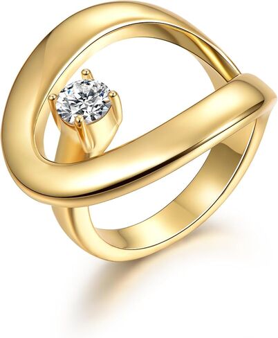 YADTAW丨خاتم مطلي بالذهب عيار 18 قيراط مع الزركون 丨خواتم丨خواتم للنساء丨خواتم ذهبية丨أفضل هدية لعيد الحب وعيد الميلاد in Kuwait