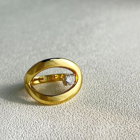 YADTAW丨خاتم مطلي بالذهب عيار 18 قيراط مع الزركون 丨خواتم丨خواتم للنساء丨خواتم ذهبية丨أفضل هدية لعيد الحب وعيد الميلاد in Kuwait