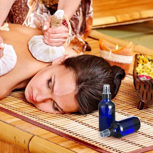 Fumete 2 قطعة زجاجات رذاذ زجاجية 4oz زجاجة رذاذ زجاجية دقيقة حاويات سائلة قابلة لإعادة الملء مع ملصق واحد وقمع واحد للشعر والسفر والنباتات وحلول التنظيف والعناية بالبشرة (أسود) in Saudi Arabia