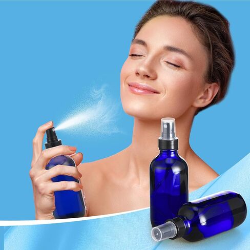 Fumete 2 قطعة زجاجات رذاذ زجاجية 4oz زجاجة رذاذ زجاجية دقيقة حاويات سائلة قابلة لإعادة الملء مع ملصق واحد وقمع واحد للشعر والسفر والنباتات وحلول التنظيف والعناية بالبشرة (أسود) in Saudi Arabia