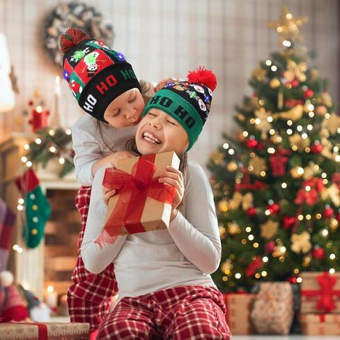 nailastro Christmas LED Light Up Knitted Hat, Colorful Flashing LED Christmas Hat, Unisex Knitted Beanie Hat for Christmas in Saudi Arabia