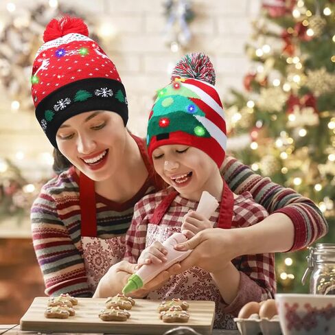 nailastro Christmas LED Light Up Knitted Hat, Colorful Flashing LED Christmas Hat, Unisex Knitted Beanie Hat for Christmas in Saudi Arabia