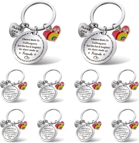 Mabor Going Away Gifts 10pcs Thank You Keychain for Birthday Christmas Coworker Keychain for Colleagues Friends Boss Retirement Gift for Women Men in Saudi Arabia