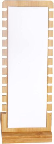 حامل عرض قلادة قائم بذاته مصنوع من الخيزران والجلد الأبيض خفيف الوزن من AUTOARK، حامل عرض سطح المكتب للمجوهرات، AJ-E03 in Kuwait