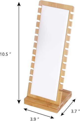 حامل عرض قلادة قائم بذاته مصنوع من الخيزران والجلد الأبيض خفيف الوزن من AUTOARK، حامل عرض سطح المكتب للمجوهرات، AJ-E03 in Kuwait