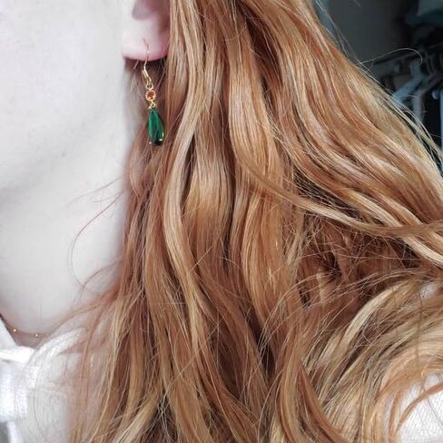 Howl's Earrings18k Gold Plated Fish Hook Green Water Dangle Earrings Castle Moving Cosplay Jewelry Anime Gift for Women in Saudi Arabia