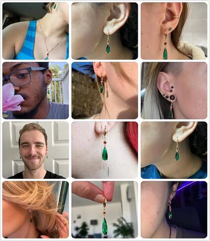 Howl's Earrings18k Gold Plated Fish Hook Green Water Dangle Earrings Castle Moving Cosplay Jewelry Anime Gift for Women in Saudi Arabia