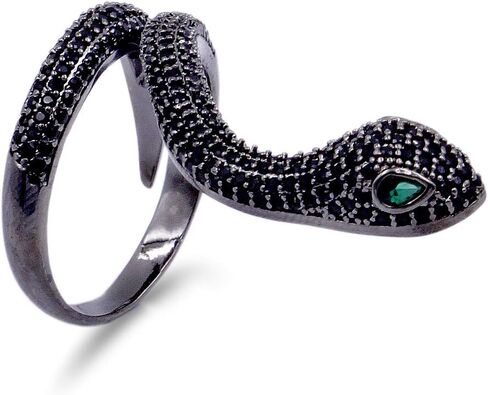 Lavencious Snake Adjustable Rings Design with AAA CZ Stones Statement Cocktail Rings for Women in Kuwait