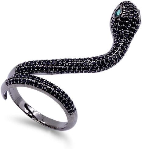 Lavencious Snake Adjustable Rings Design with AAA CZ Stones Statement Cocktail Rings for Women in Kuwait