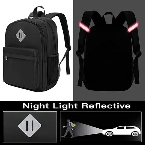 Elementary School Backpack for Teen Girls Boys Age 8-12 Years Old, Lightweight Kids Backpack for Preschool and Kindergarten, Waterproof Casual Daypack Bookbag for Travel (Black) in Saudi Arabia