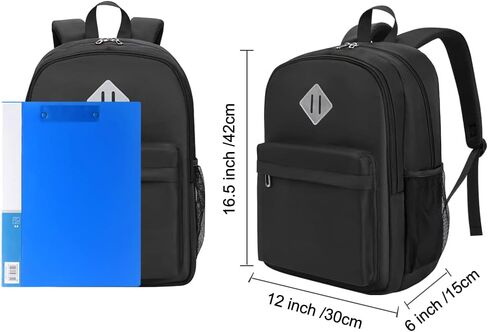 Elementary School Backpack for Teen Girls Boys Age 8-12 Years Old, Lightweight Kids Backpack for Preschool and Kindergarten, Waterproof Casual Daypack Bookbag for Travel (Black) in Saudi Arabia
