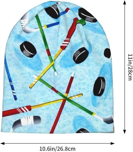 Ice Hockey Beanie Chemo Hat Cancer Headwear Skull Hat Knitted Hat Scarf Nightcap Skull Cap for Women Men Black, Black, One size in Kuwait