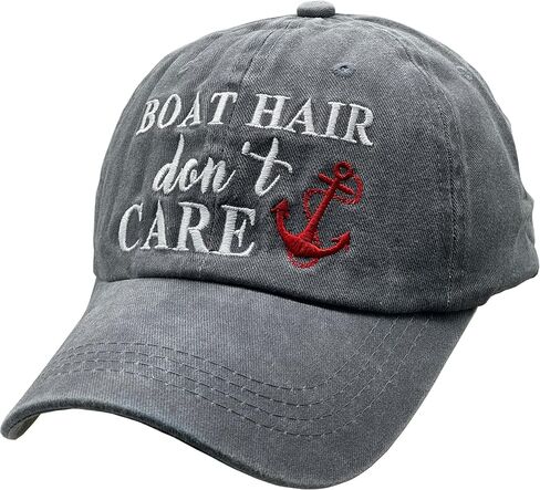 قبعة بيسبول مطرزة من Waldeal Boat Hair Don't Care قبعة كلاسيكية مهترئة in Saudi Arabia