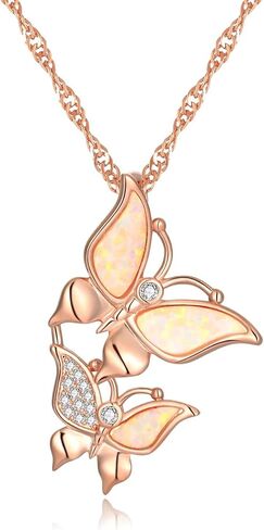 فراشة أوبال قلادة قلادة للنساء في سن المراهقة الفتيات 14K مطلية بالذهب لذيذ لطيف فراشة سحر المجوهرات حساسة أوبال مجوهرات للفتيات في سن المراهقة in Kuwait