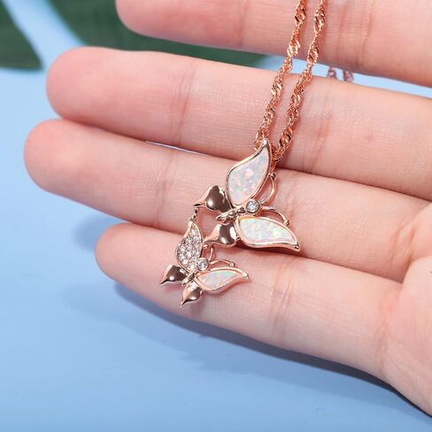 فراشة أوبال قلادة قلادة للنساء في سن المراهقة الفتيات 14K مطلية بالذهب لذيذ لطيف فراشة سحر المجوهرات حساسة أوبال مجوهرات للفتيات في سن المراهقة in Kuwait