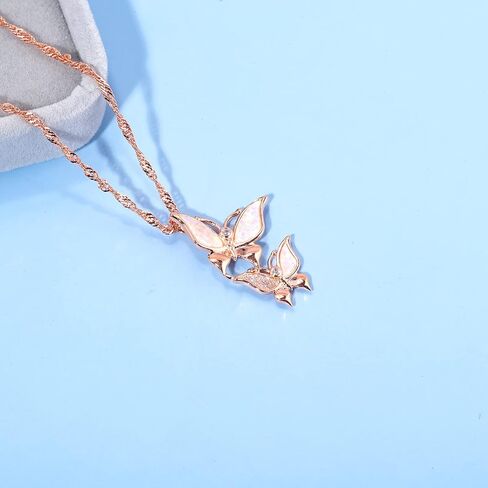 فراشة أوبال قلادة قلادة للنساء في سن المراهقة الفتيات 14K مطلية بالذهب لذيذ لطيف فراشة سحر المجوهرات حساسة أوبال مجوهرات للفتيات في سن المراهقة in Kuwait